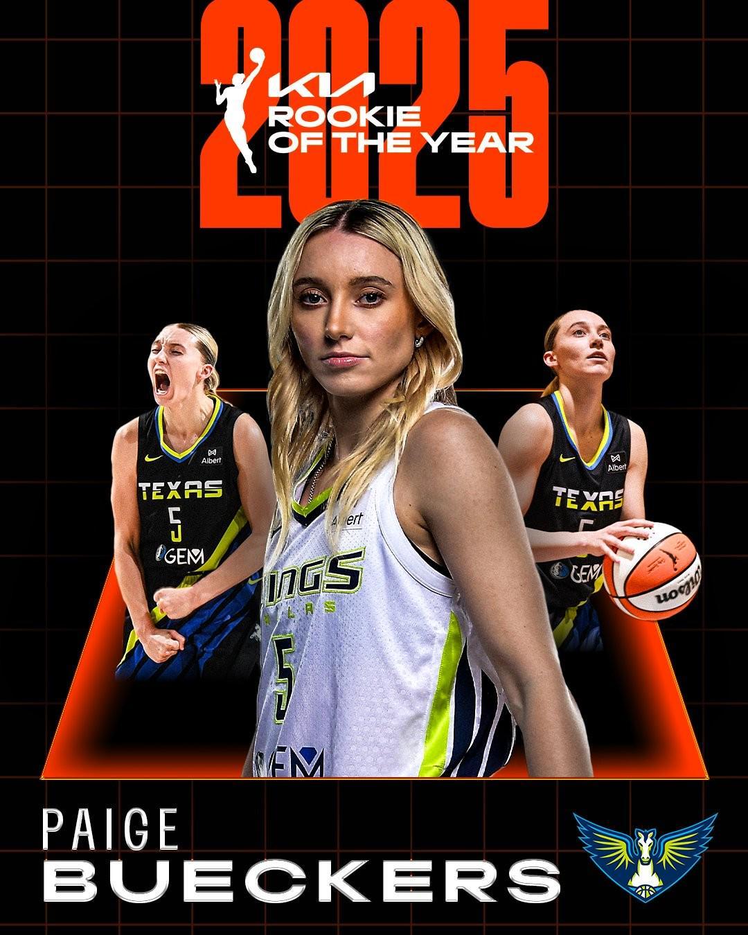 官員：佩奇·比克斯本賽季當(dāng)選了WNBA新秀 本賽季平均每場(chǎng)比賽19+5場(chǎng)比賽