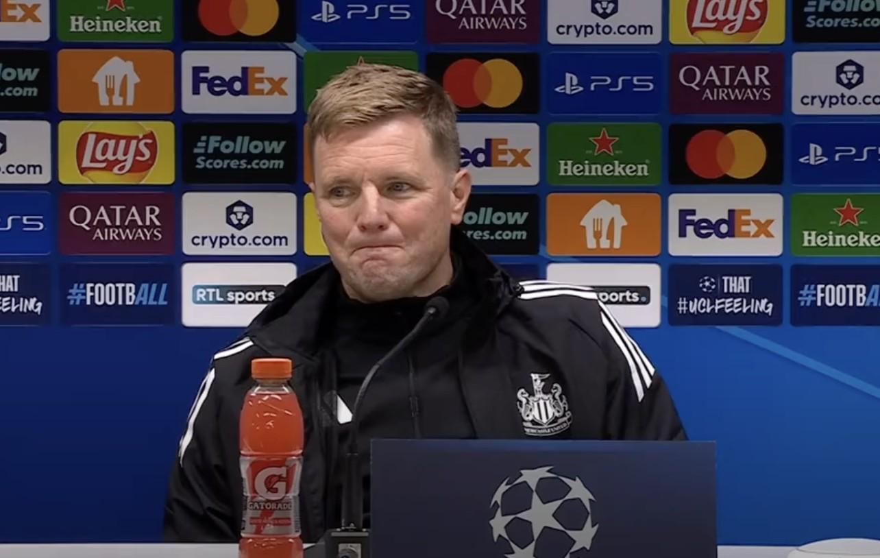 埃迪·豪（Eddie Howe）：球隊(duì)有足夠的陣容 應(yīng)該相信他們有能力在冠軍聯(lián)賽中獲勝