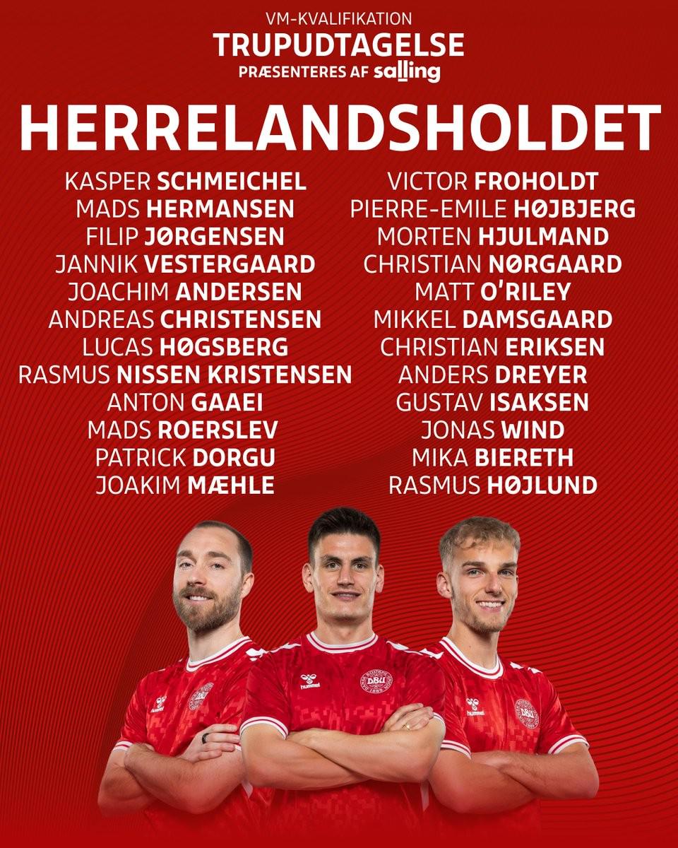 丹麥宣布世界杯名單：埃里克森（Eriksen）Returns Hoylen和Heyber在名單上